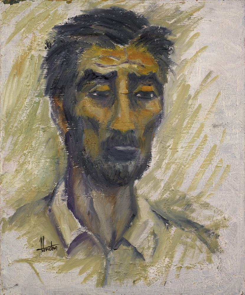 Portrait d'homme 38x46 250€ Portrait d'homme, discret et retenu