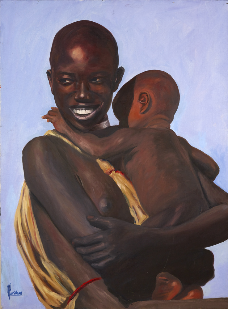 Mère africaine à l'enfant 60x81 400€ Mère africaine à l'enfant, pure beauté jeune et maternelle
