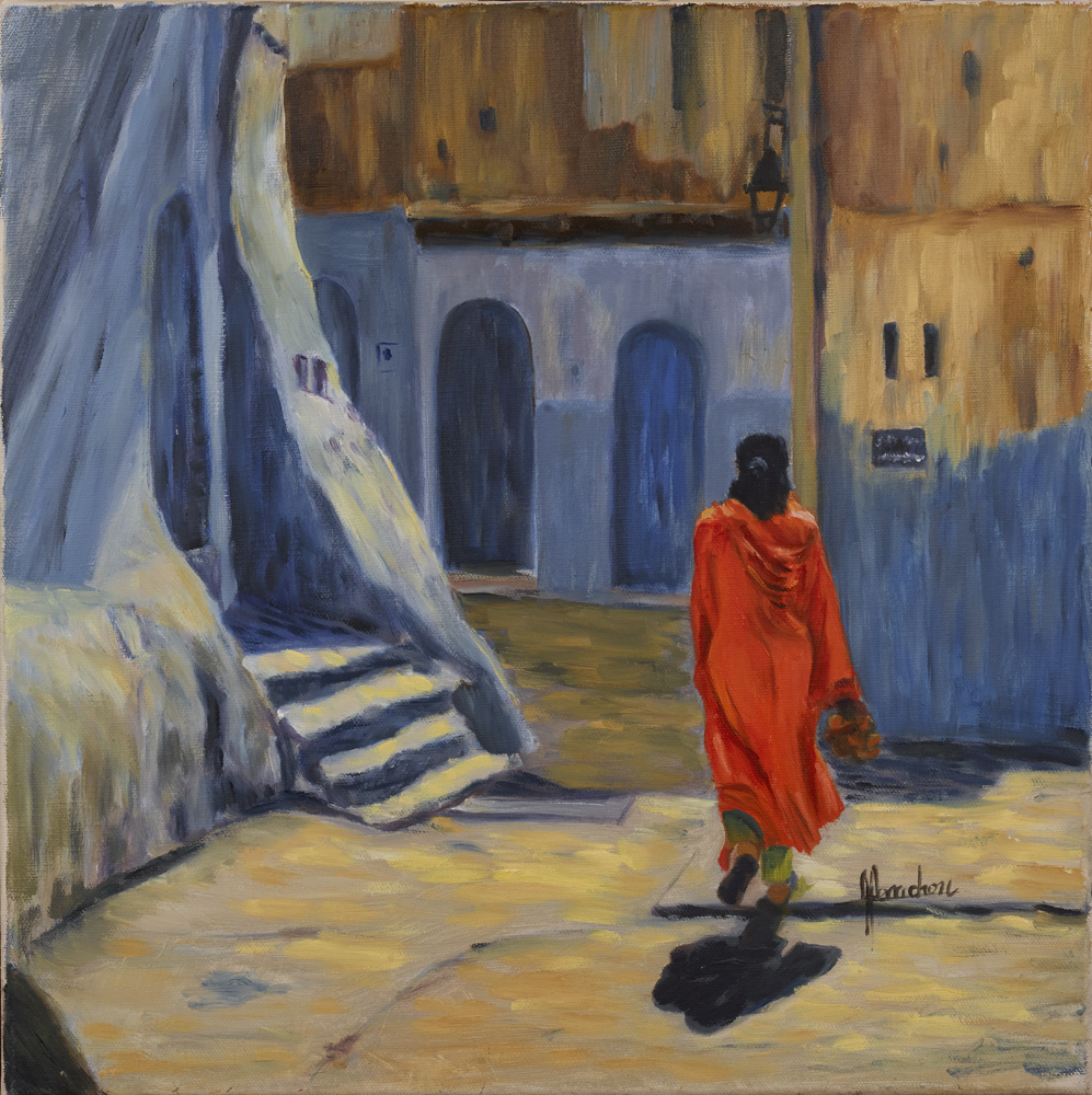 Femme Marocaine 40x40 300€ Femme Marocaine dans une ruelle, Maghreb